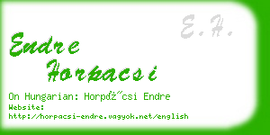 endre horpacsi business card